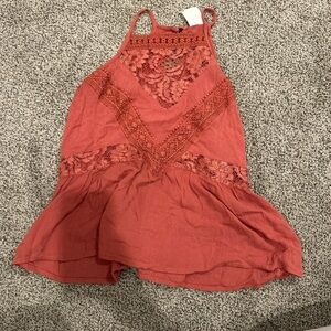Self Esteem Dark Pink Lace Top